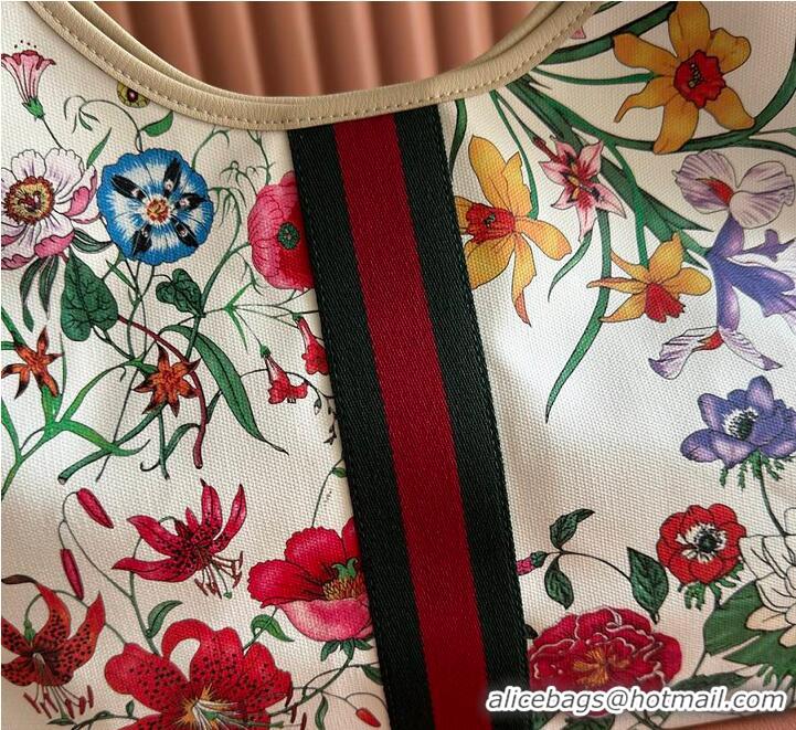 Best Discount Gucci Giglio Flora large tote bag white and multicolor Flora net G853962