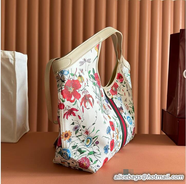 Best Discount Gucci Giglio Flora large tote bag white and multicolor Flora net G853962