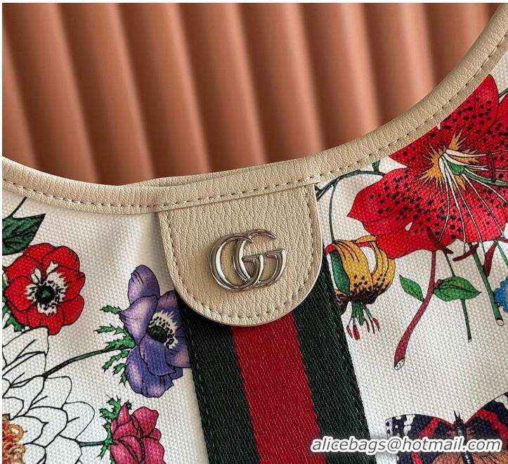 Best Discount Gucci Giglio Flora large tote bag white and multicolor Flora net G853962