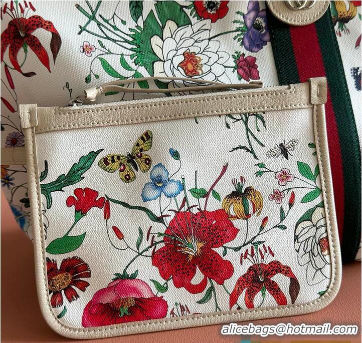 Best Discount Gucci Giglio Flora large tote bag white and multicolor Flora net G853962