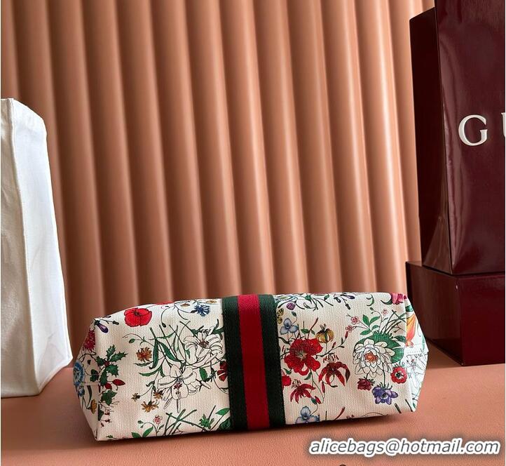 Inexpensive Gucci Giglio small tote bag white and multicolor net G853964