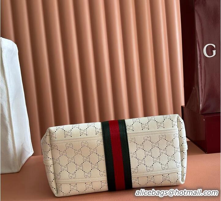 Top Grade Gucci Giglio Small Tote Bag GG leather G853966 White