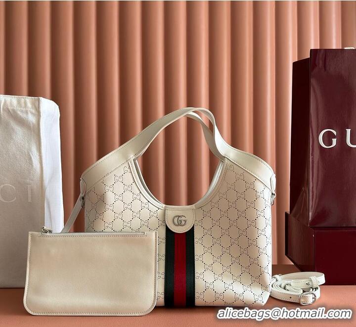 Top Grade Gucci Giglio Small Tote Bag GG leather G853966 White