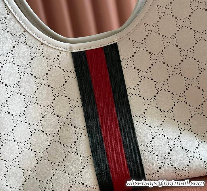 Top Grade Gucci Giglio Small Tote Bag GG leather G853966 White