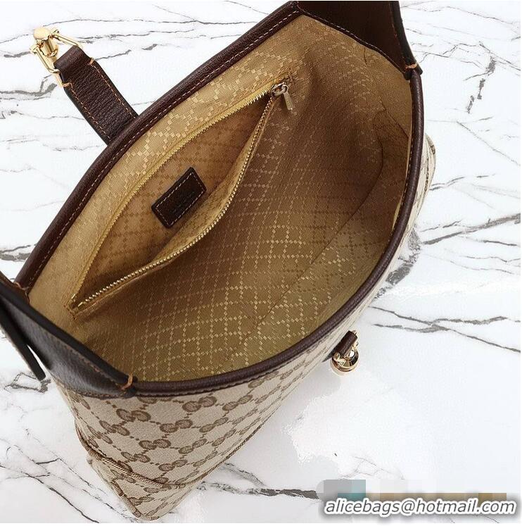 Reasonable Price Gucci Jackie 1961 medium shoulder bag Sand and dark brown GG canvas 637099