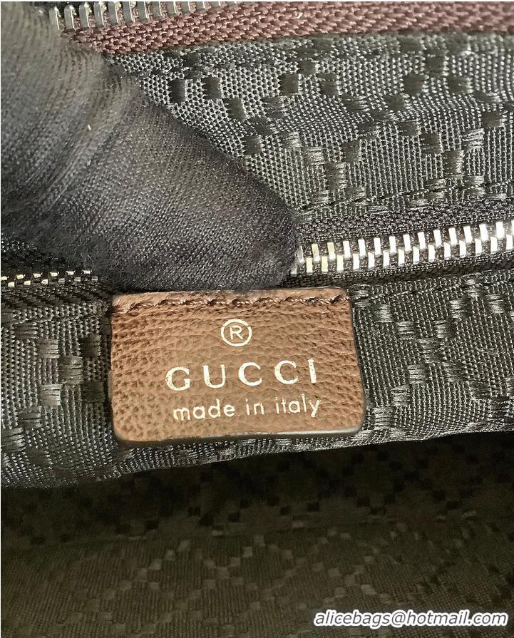 Top Grade Gucci Lady Lunetta small shoulder bag GG canvas 637010 dark brown