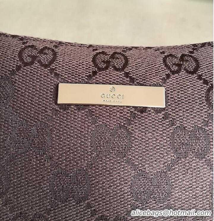 Top Grade Gucci Lady Lunetta small shoulder bag GG canvas 637010 dark brown