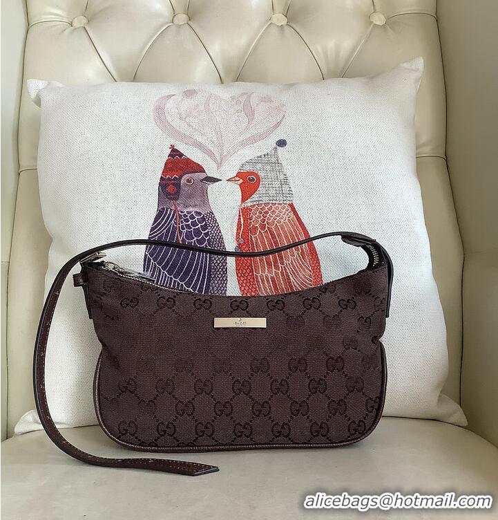 Top Grade Gucci Lady Lunetta small shoulder bag GG canvas 637010 dark brown