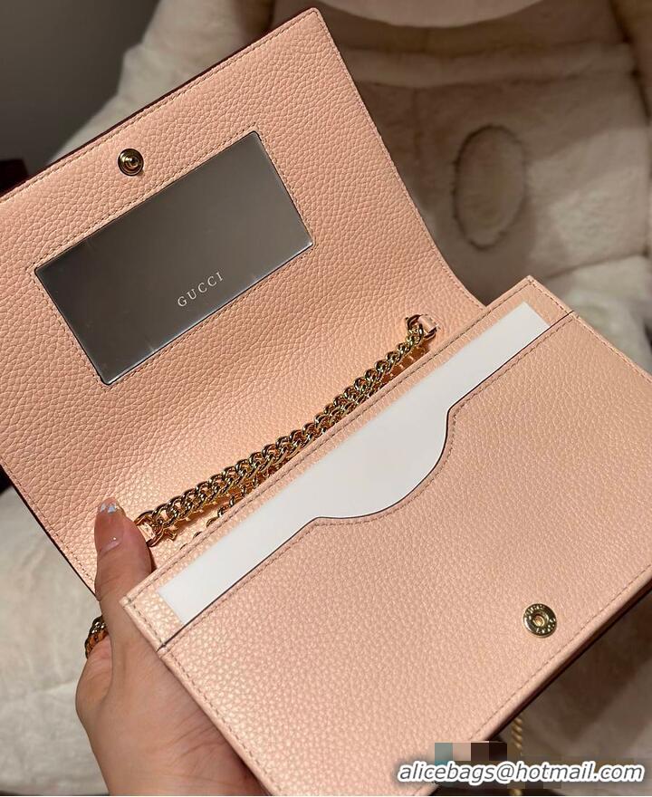 Inexpensive Gucci Bi-color GG Marmont wallet on chain Rosso Ancora Red and Pink Leather 637011