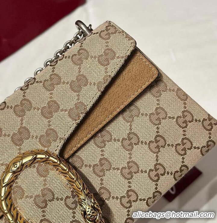 Best Product Gucci Dionysus medium shoulder bag sand and brown GG canvas 637012