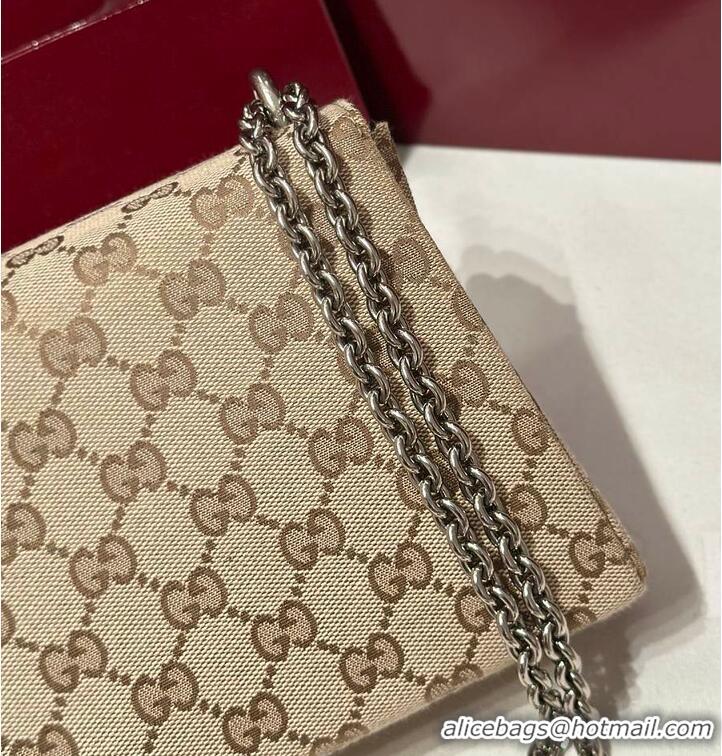 Best Product Gucci Dionysus medium shoulder bag sand and brown GG canvas 637012