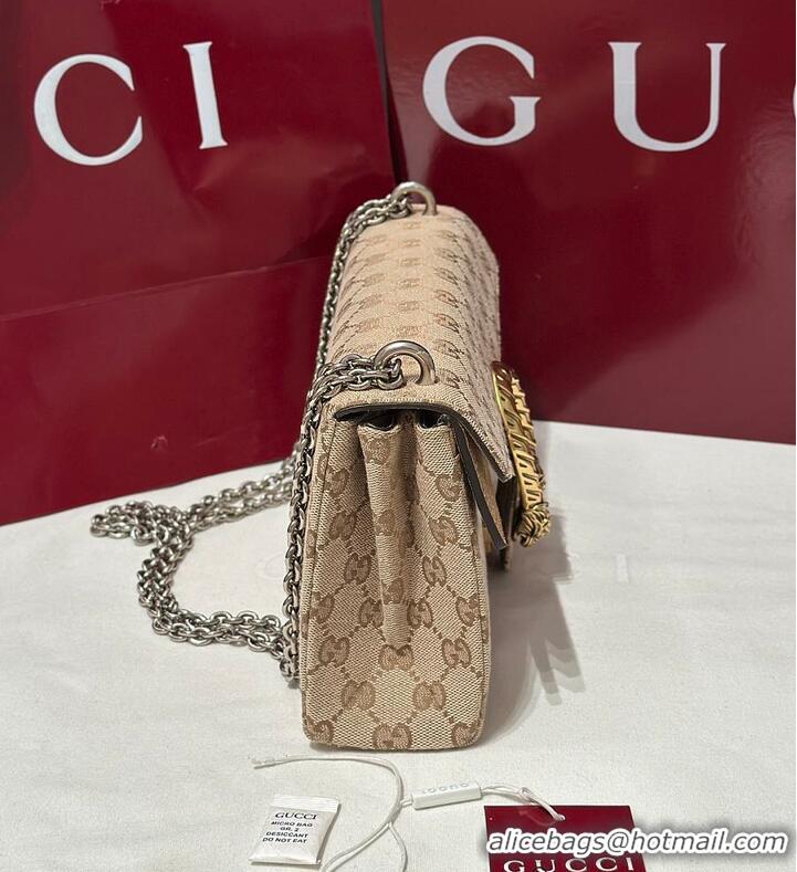 Best Product Gucci Dionysus medium shoulder bag sand and brown GG canvas 637012
