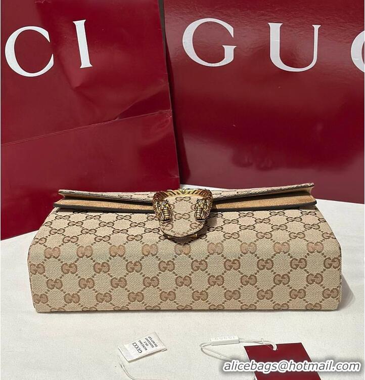 Best Product Gucci Dionysus medium shoulder bag sand and brown GG canvas 637012