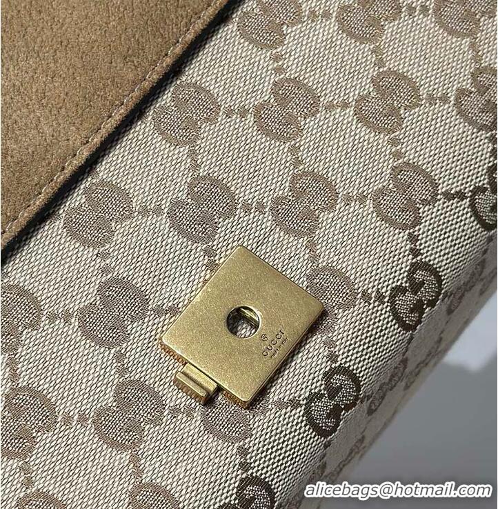 Best Product Gucci Dionysus medium shoulder bag sand and brown GG canvas 637012