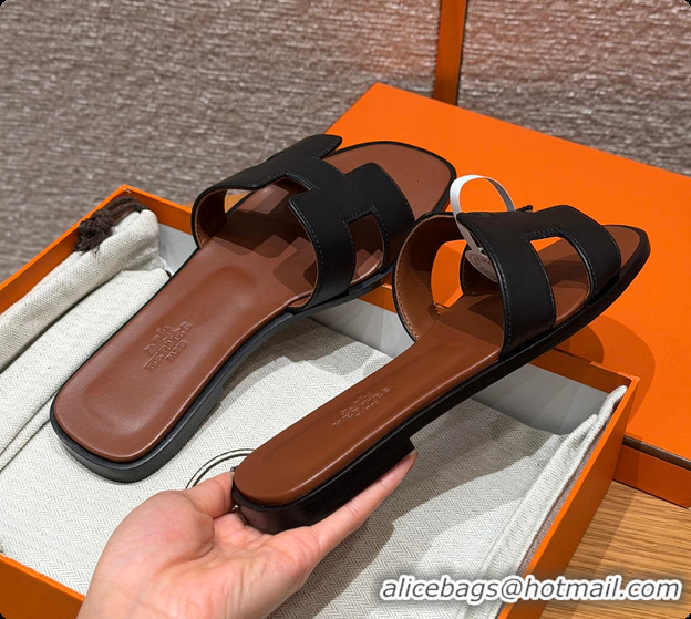Best Product Hermes Oran sandal Black / Gold 60702301