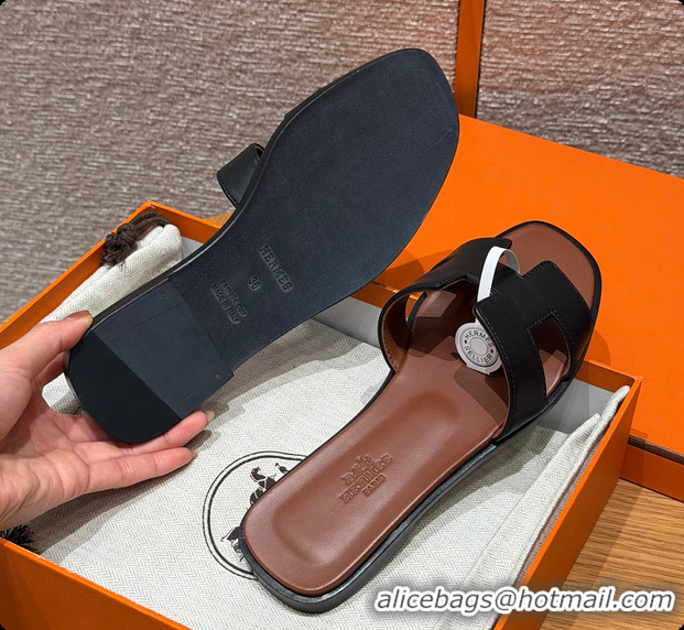 Best Product Hermes Oran sandal Black / Gold 60702301