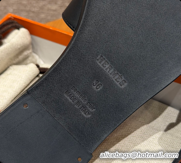 Best Product Hermes Oran sandal Black / Gold 60702301