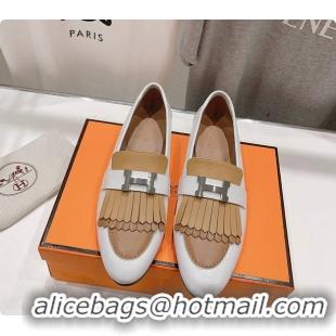Good Quality Hermes Kelly Royal Loafer White 60702306