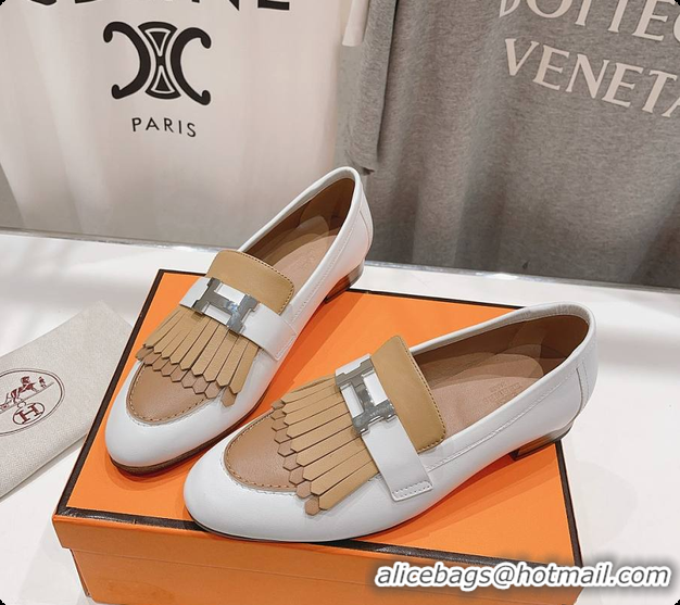 Good Quality Hermes Kelly Royal Loafer White 60702306