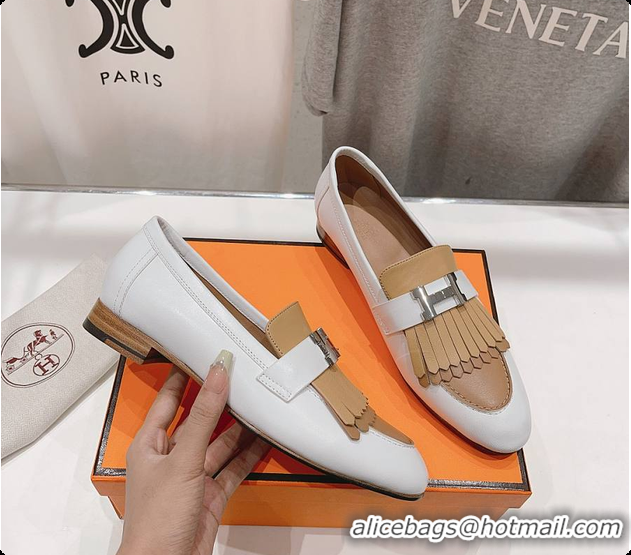 Good Quality Hermes Kelly Royal Loafer White 60702306