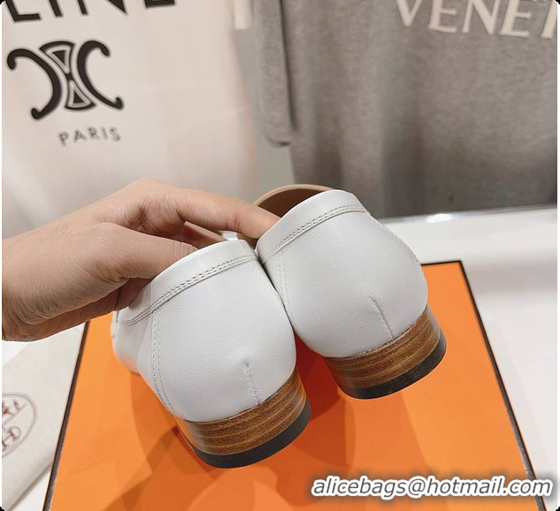 Good Quality Hermes Kelly Royal Loafer White 60702306