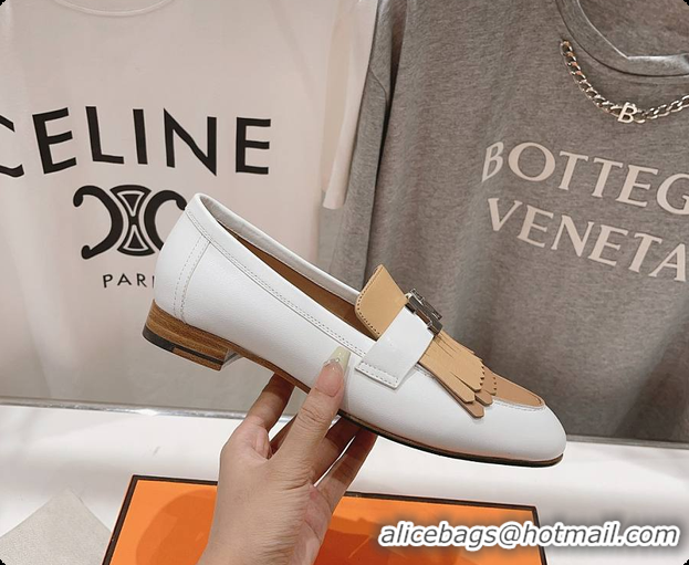 Good Quality Hermes Kelly Royal Loafer White 60702306
