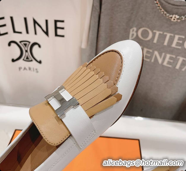 Good Quality Hermes Kelly Royal Loafer White 60702306