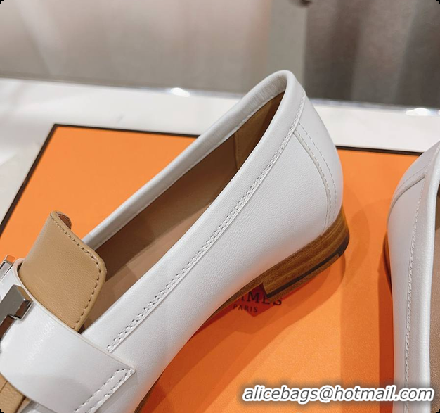 Good Quality Hermes Kelly Royal Loafer White 60702306
