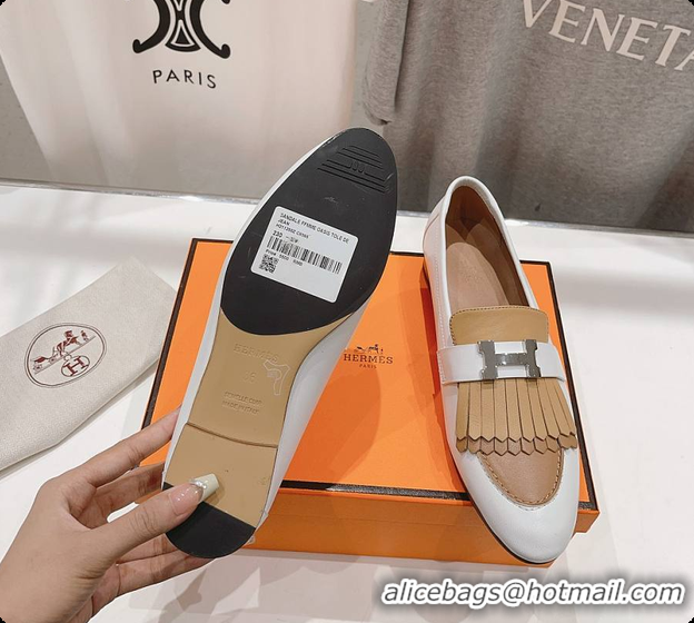 Good Quality Hermes Kelly Royal Loafer White 60702306