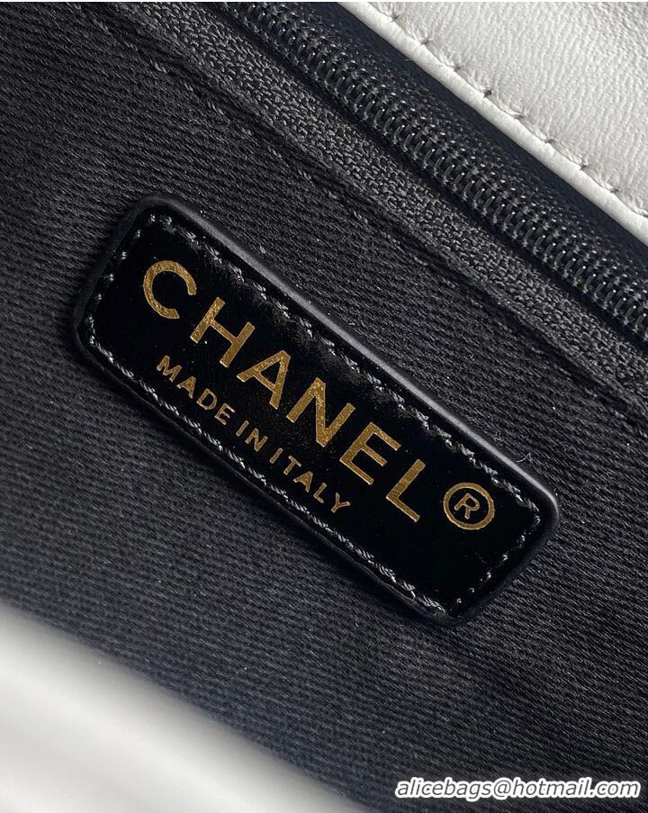 New Design Chanel Flap bag In Lambskin With Braided Calfskin & gold-tone metal AS4417 White/Black 2026