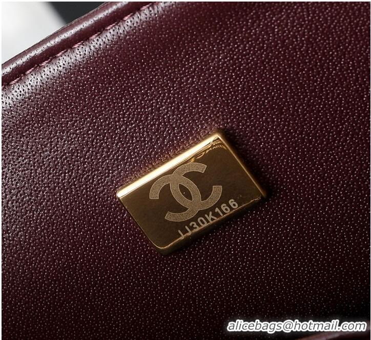 Buy Fashionable Chanel Quilted Caviar Medium Classic Double Flap Bag Gold Hardware A01112 Burgundy