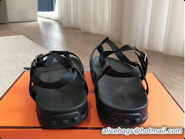 Top Design Hermes 24 Giga Sandals Black 60702310