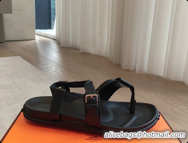 Top Design Hermes 24 Giga Sandals Black 60702310