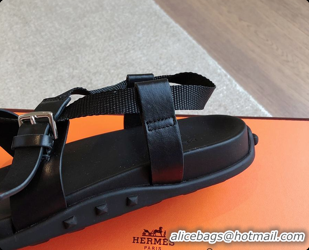 Top Design Hermes 24 Giga Sandals Black 60702310