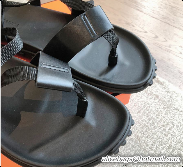 Top Design Hermes 24 Giga Sandals Black 60702310