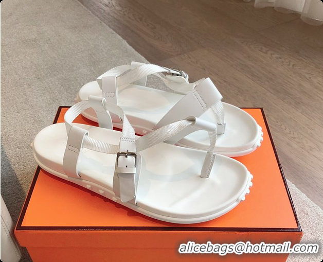 Top Grade Hermes 24 Giga Sandals White 60702310