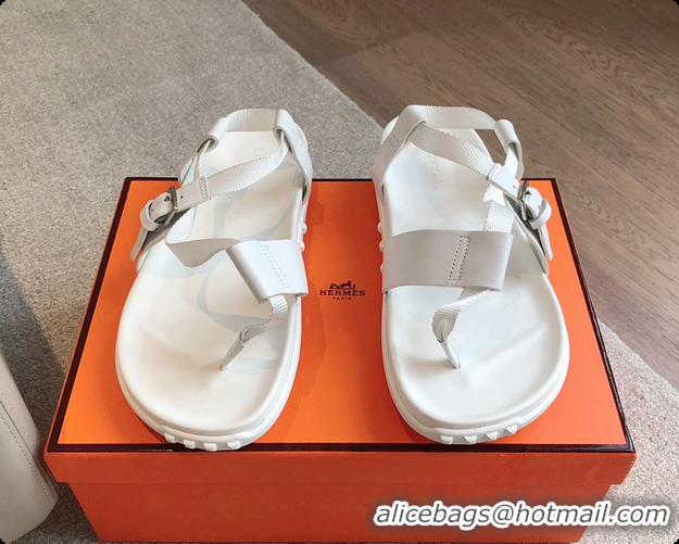 Top Grade Hermes 24 Giga Sandals White 60702310