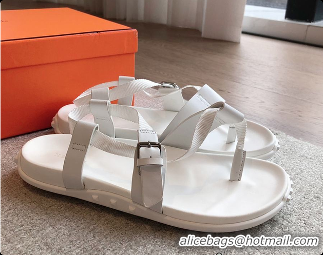 Top Grade Hermes 24 Giga Sandals White 60702310