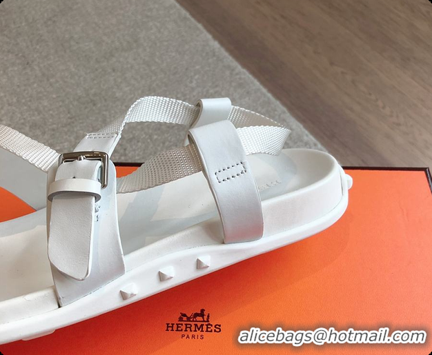 Top Grade Hermes 24 Giga Sandals White 60702310