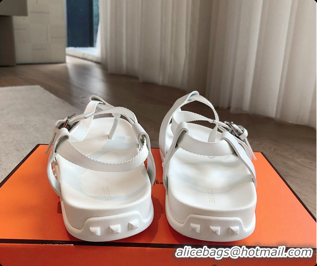 Top Grade Hermes 24 Giga Sandals White 60702310