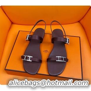 Top Grade Hermes Sandals Brown 60702311