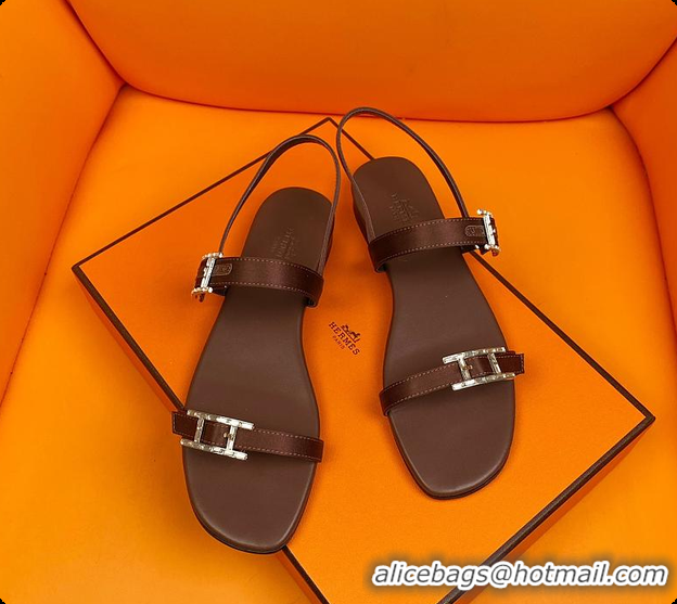 Top Grade Hermes Sandals Brown 60702311