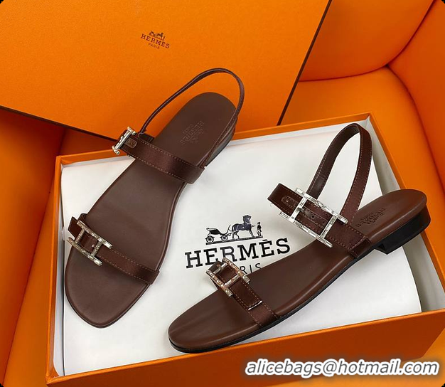 Top Grade Hermes Sandals Brown 60702311
