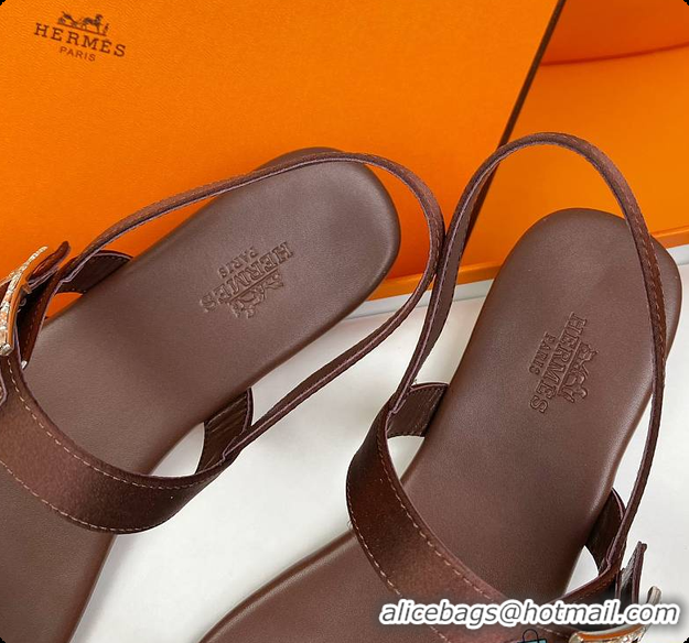 Top Grade Hermes Sandals Brown 60702311