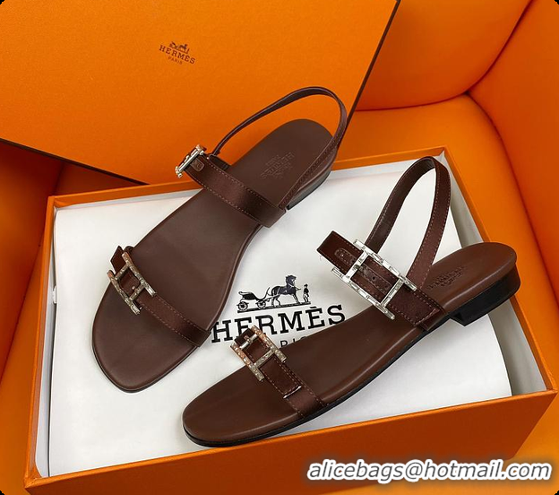 Top Grade Hermes Sandals Brown 60702311