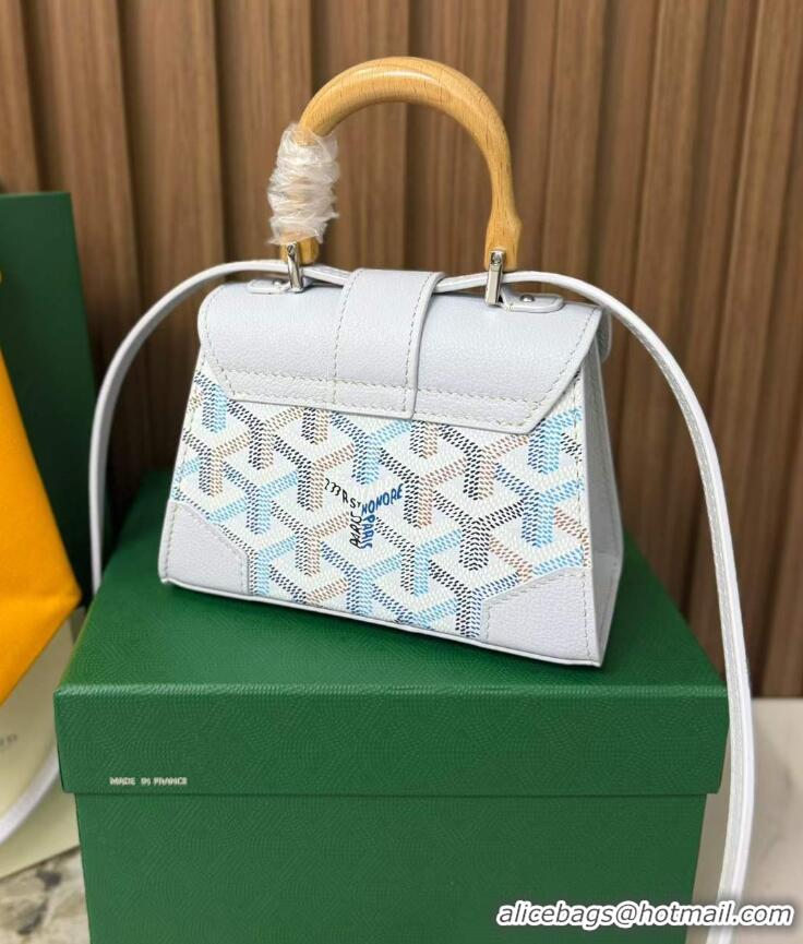 Discount Goyard Goyardine Canvas Saigon Structure Nano Palladium Hardware 8006 Multicolored Polar Blue