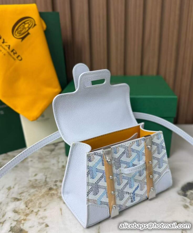 Discount Goyard Goyardine Canvas Saigon Structure Nano Palladium Hardware 8006 Multicolored Polar Blue