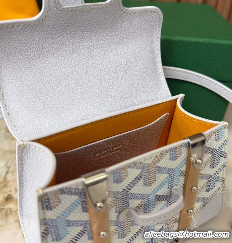 Discount Goyard Goyardine Canvas Saigon Structure Nano Palladium Hardware 8006 Multicolored Polar Blue