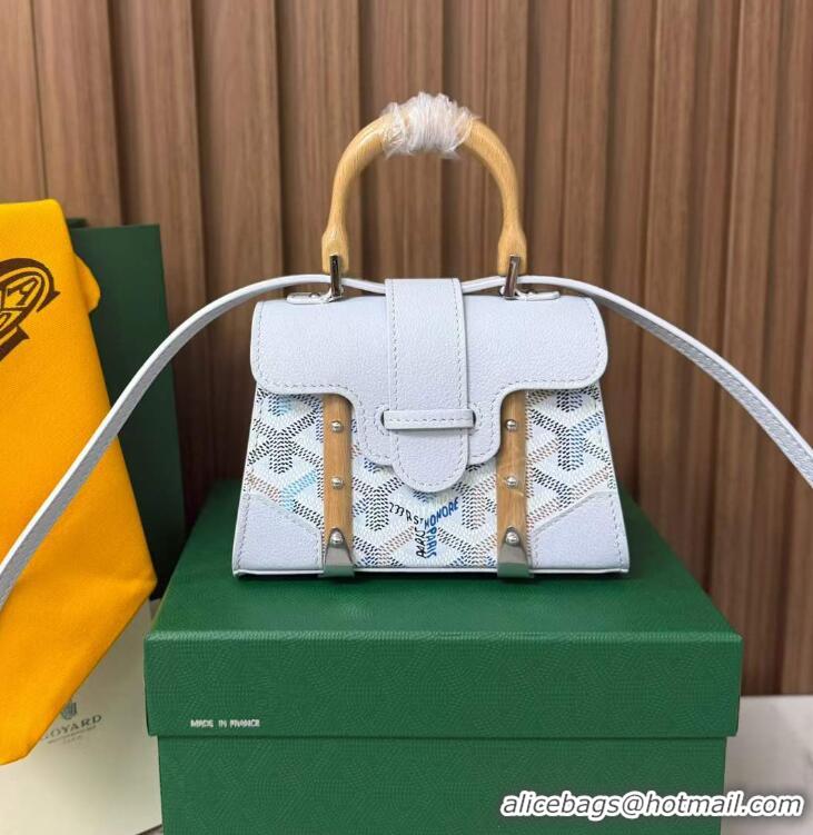 Discount Goyard Goyardine Canvas Saigon Structure Nano Palladium Hardware 8006 Multicolored Polar Blue