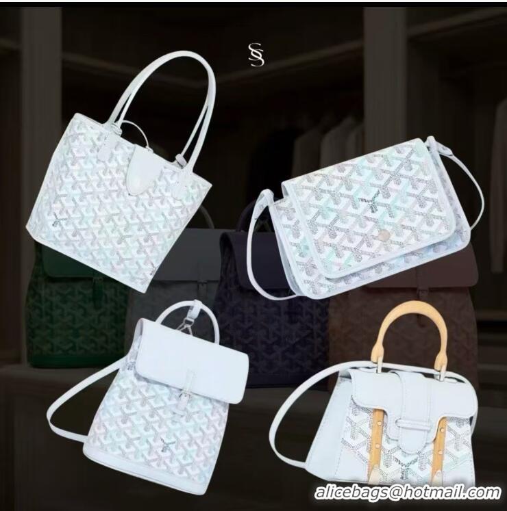 Discount Goyard Goyardine Canvas Saigon Structure Nano Palladium Hardware 8006 Multicolored Polar Blue
